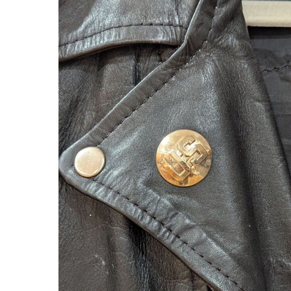 Vintage Ralph Lauren x Chaps U.S ARMY 100% Leather Moto Jacket Men's S in black - Picture 7 of 9